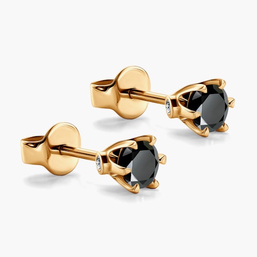 Kolczyki The Journey: złote, czarne diamenty